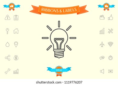 Light bulb - new ideas. Line icon