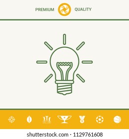 Light bulb - new ideas. Line icon