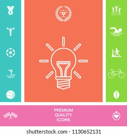 Light bulb - new ideas. Line icon