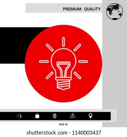 Light bulb - new ideas. Line icon