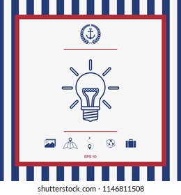 Light bulb - new ideas. Line icon