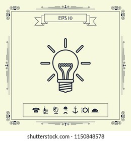 Light bulb - new ideas. Line icon
