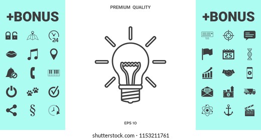 Light bulb - new ideas. Line icon