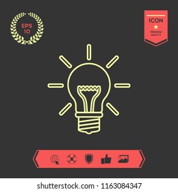 Light bulb - new ideas. Line icon