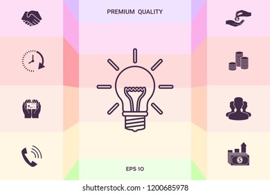 Light bulb - new ideas. Line icon