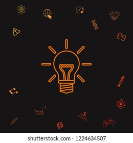 Light bulb - new ideas. Line icon. Graphic elements for your design
