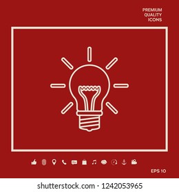 Light bulb - new ideas. Line icon. Graphic elements for your design