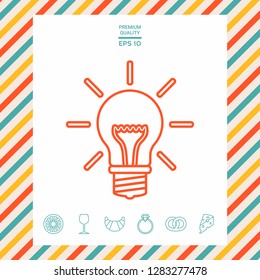 Light bulb - new ideas. Line icon. Graphic elements for your design
