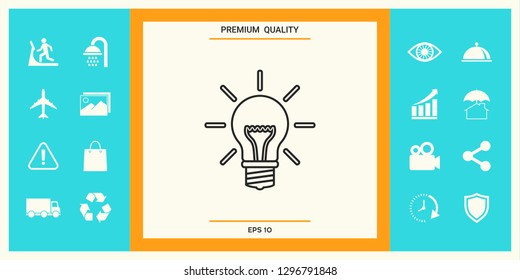Light bulb - new ideas. Line icon. Graphic elements for your design