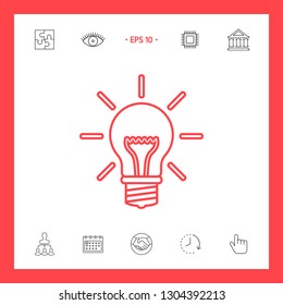 Light bulb - new ideas. Line icon. Graphic elements for your design