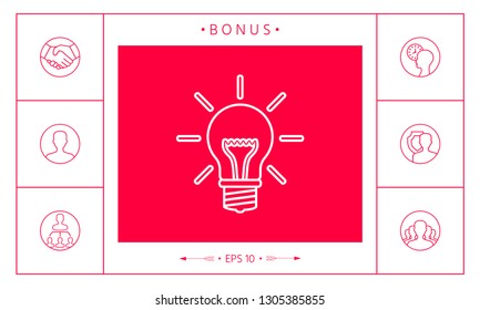 Light bulb - new ideas. Line icon. Graphic elements for your design