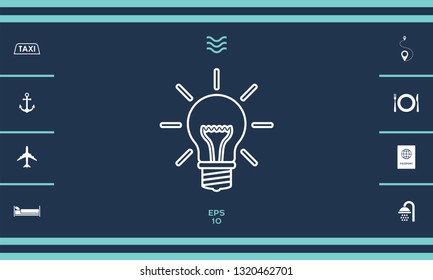 Light bulb - new ideas. Line icon. Graphic elements for your design
