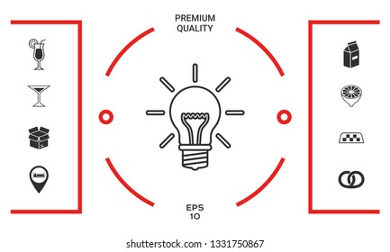 Light bulb - new ideas. Line icon. Graphic elements for your design
