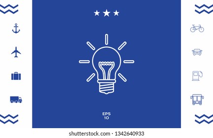 Light bulb - new ideas. Line icon. Graphic elements for your design