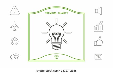 Light bulb - new ideas. Line icon. Graphic elements for your design