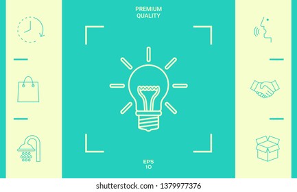 Light bulb - new ideas. Line icon. Graphic elements for your design