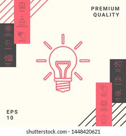 Light bulb - new ideas. Line icon. Graphic elements for your design