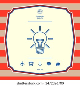Light bulb - new ideas. Line icon. Graphic elements for your design