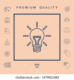 Light bulb - new ideas. Line icon. Graphic elements for your design