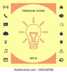 Light bulb - new ideas. Line icon. Graphic elements for your design