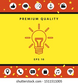 Light bulb - new ideas. Line icon. Graphic elements for your design