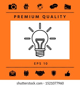 Light bulb - new ideas. Line icon. Graphic elements for your design