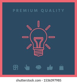 Light bulb - new ideas. Line icon. Graphic elements for your design