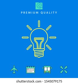 Light bulb - new ideas. Line icon. Graphic elements for your design