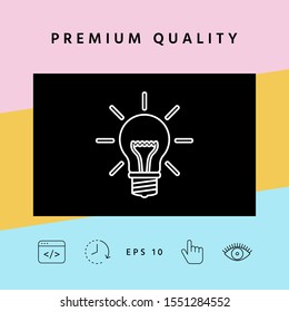 Light bulb - new ideas. Line icon. Graphic elements for your design