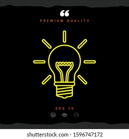 Light bulb - new ideas. Line icon. Graphic elements for your design