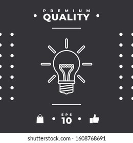 Light bulb - new ideas. Line icon. Graphic elements for your design