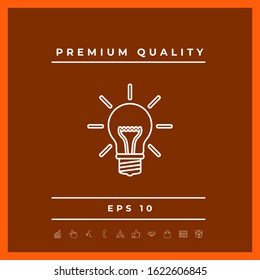 Light bulb - new ideas. Line icon. Graphic elements for your design