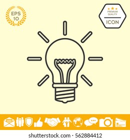 Light bulb - new ideas. Line icon