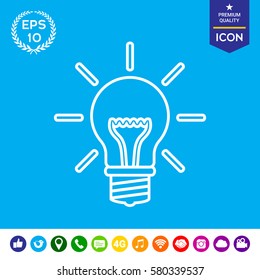 Light bulb - new ideas. Line icon