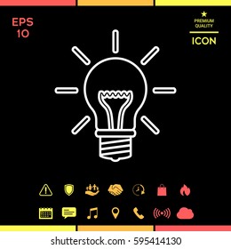 Light bulb - new ideas. Line icon