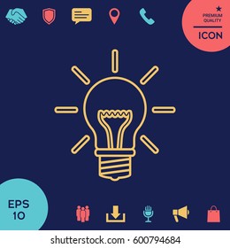 Light bulb - new ideas. Line icon