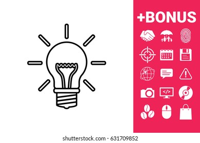 Light bulb - new ideas. Line icon
