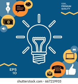 Light bulb - new ideas. Line icon