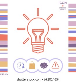 Light bulb - new ideas. Line icon