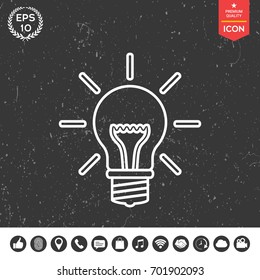 Light bulb - new ideas. Line icon