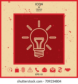 Light bulb - new ideas. Line icon