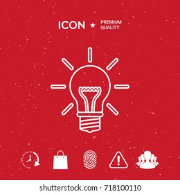 Light bulb - new ideas. Line icon