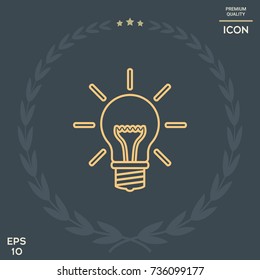 Light bulb - new ideas. Line icon