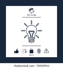 Light bulb - new ideas. Line icon