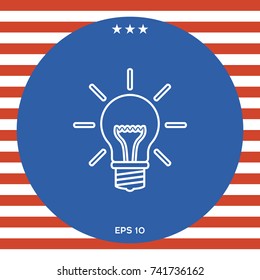 Light bulb - new ideas. Line icon
