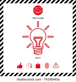 Light bulb - new ideas. Line icon