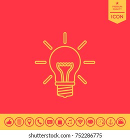 Light bulb - new ideas. Line icon