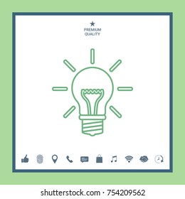 Light bulb - new ideas. Line icon