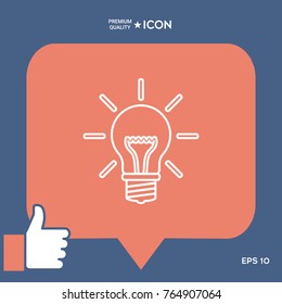Light bulb - new ideas. Line icon