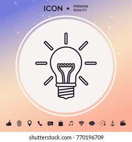 Light bulb - new ideas. Line icon